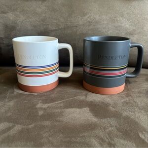 Pendelton Woolen Mills Pine Island & Mountain Stripe Stoneware Mugs